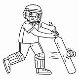 Premium Vector  Cricket Player Hitting The Ball Isolated Coloring sketch template