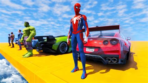 Spiderman CARS Race Challenge with SUPERHEROES - GTA V MODS - YouTube