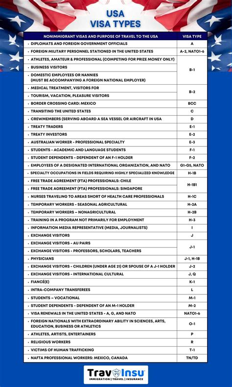 What Are The US Visa Types - Guide - TravInsu