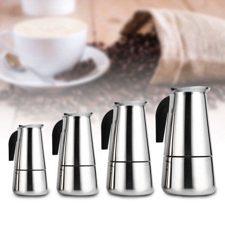 EECOO Stainless Steel Mocha Coffee Pot Kettle Stove Top Espresso Make Pot with Permanent Filter ...