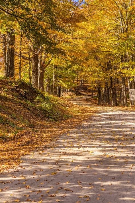 Country Road in Fall, Vermont. Stock Image - Image of landscape, countryside: 65615033