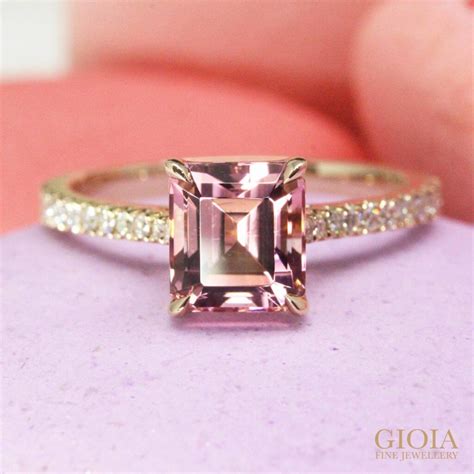 Pink Tourmaline Gemstone - Customised Gemstone Engagement Ring