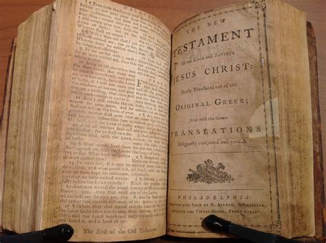 1782 Robert Aitken Bible - The First English Bible Printed in America ...