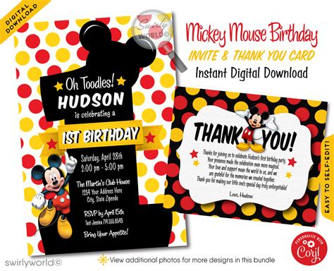 Mickey Mouse Clubhouse Birthday Party Invitations