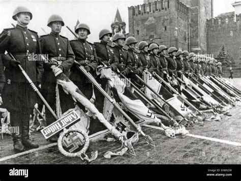 MOSCOW VICTORY PARADE 24 June 1945. Soviet soldiers with captured Stock ...