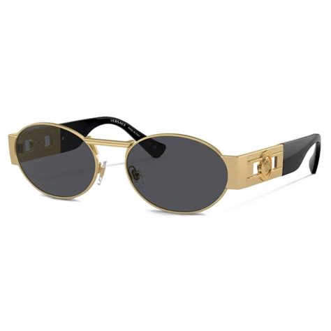 Versace - Medusa Deco Oval Sunglasses - Gold Dark Gray - Sunglasses ...