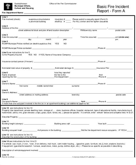 FREE 7+ Sample Fire Incident Reports in PDF | MS Word