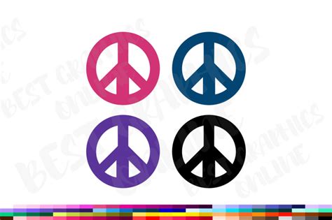 Peace Sign Clipart, Peace and Love Sign Groovy Clip Art Set By Best Graphics Online | TheHungryJPEG