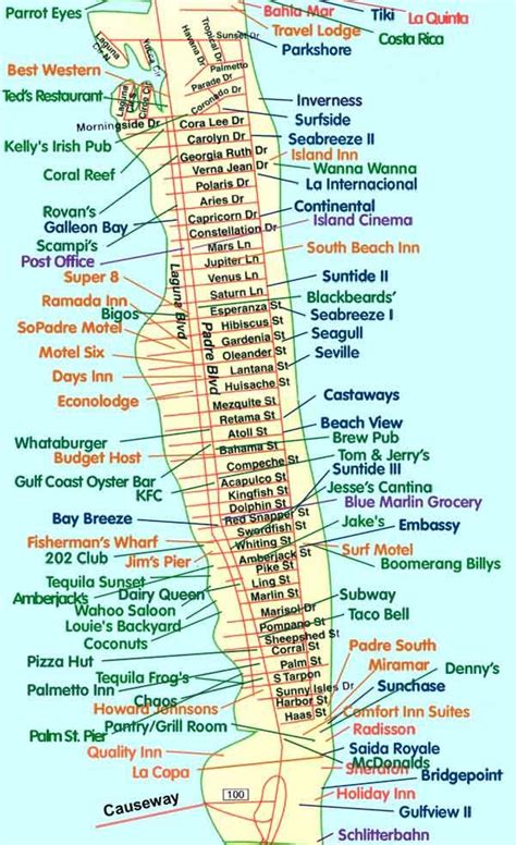 South Padre Island Map | Map Of The World