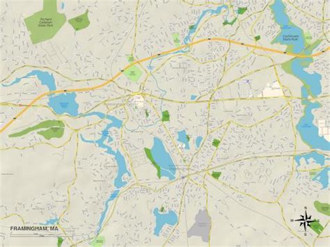 'Political Map of Framingham, MA' Prints | AllPosters.com