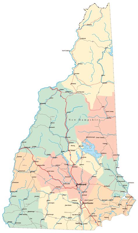 Printable Map Of New Hampshire Towns