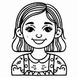 Cute Girl character coloring Page For Kids Woman Colouring Book  sketch template