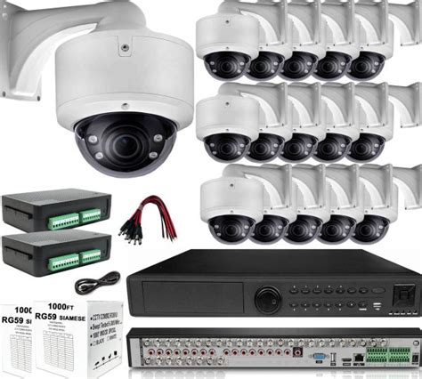 16 Camera BNC Coax Security System : (1) 32 Channel 8MP HD DVR + (16) 2.8-12mm Dome Cameras + (2 ...