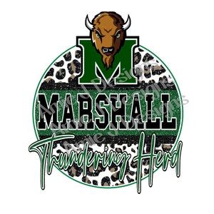 Marshall Thundering Herd Ohio Mascot Version Glitter Texas PNG ...