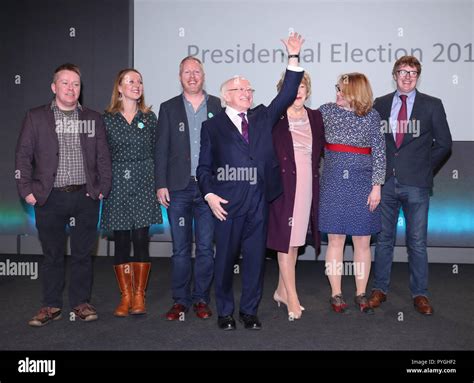 Michael D Higgins with his family at Dublin Castle after he was ...