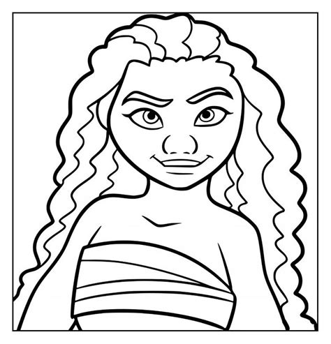 Vaiana (Disney / Pixar) coloring page for kids - Moana Coloring Pages for Kids