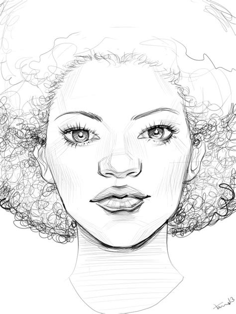 Sketches Of Women Faces Drawings Coloring Pages