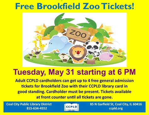 Free Brookfield Zoo Tickets | Coal City Public Library District