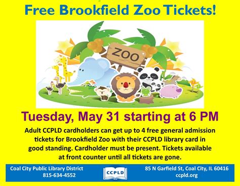 Free Brookfield Zoo Tickets | Coal City Public Library District