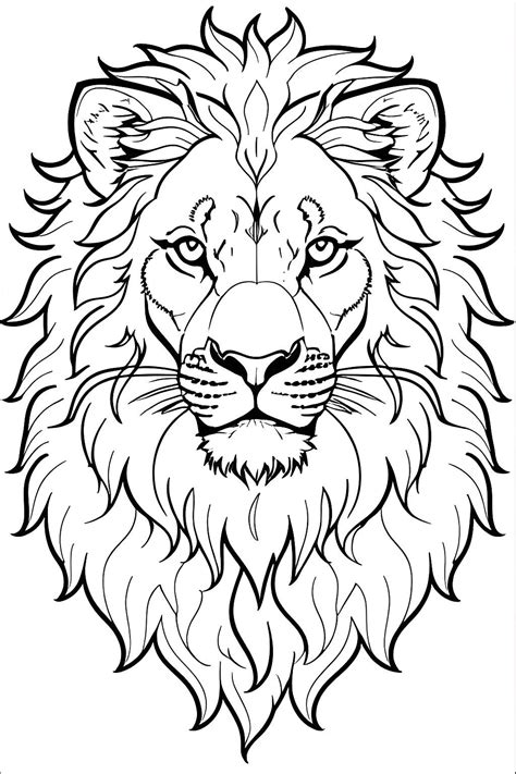 A line drawing portrait of a male lion | Sketches, Lion painting, Lion ...