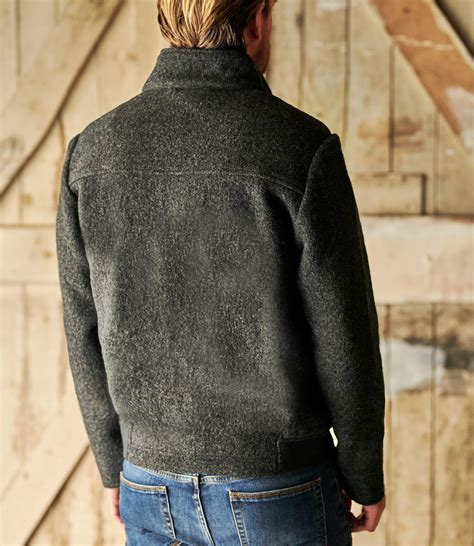 Charcoal | Mens Boiled Wool Jacket | WoolOvers UK