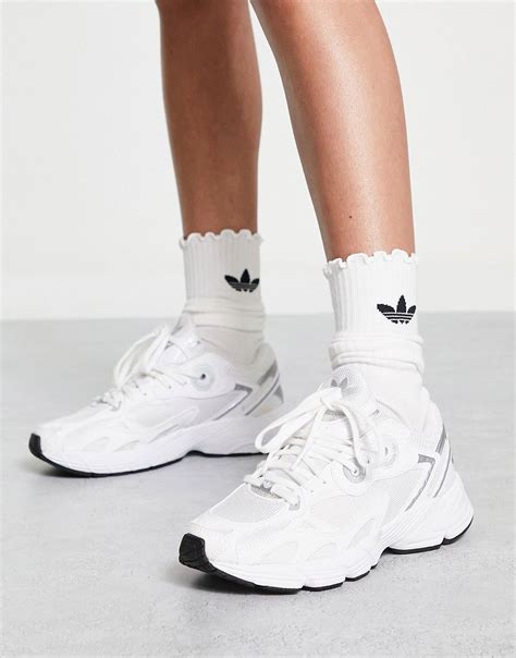 adidas Originals Astir trainers in white with silver details | Adidas ...