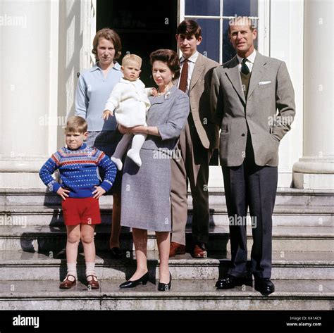 Queen Elizabeth II holding Prince Edward, with the Duke of Edinburgh ...