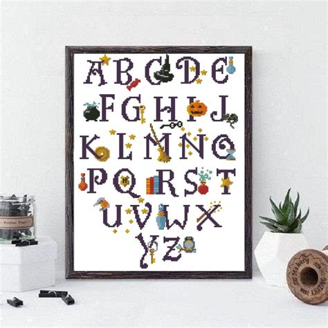 Harry Potter Alphabet Cross Stitch Wizard Cross Stitch Magick | Etsy