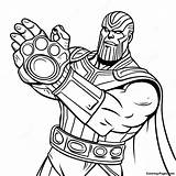 Thanos With Infinity Gauntlet Coloring Page  Pagescom sketch template
