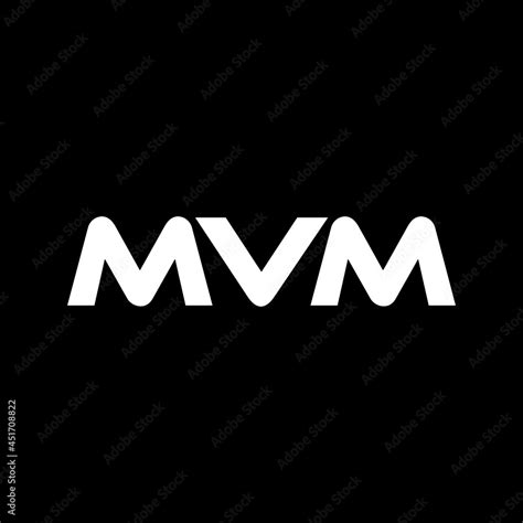 MVM letter logo design with black background in illustrator, vector logo modern alphabet font ...