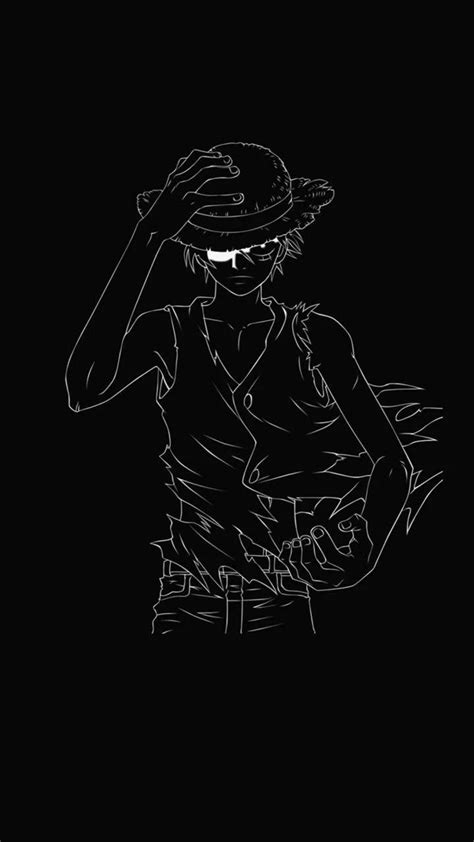 Download Menacing Luffy Black And White Wallpaper | Wallpapers.com