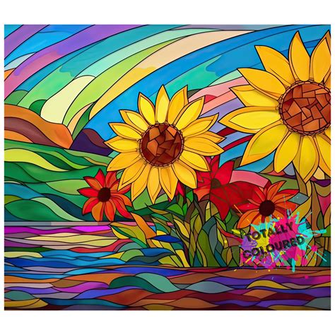Sunflower Fields Tumbler wrap | Totally Coloured