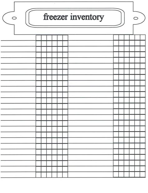 Freezer Inventory Printable - Printable Word Searches