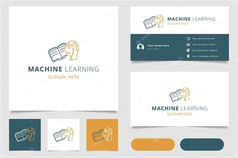 Premium Vector | Machine learning logo design with editable slogan branding