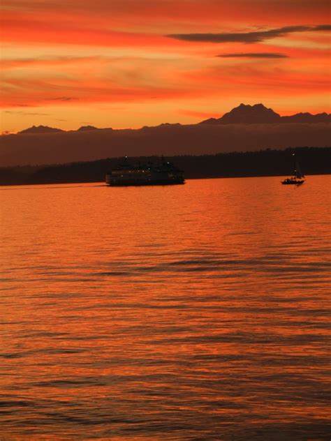 Sunset from Alki beach | Sunset, Landscape photos, Landscape