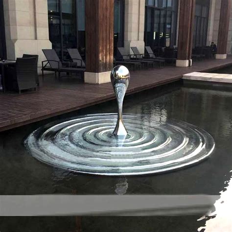 Modern Art Stainless Steel Water Drop Sculpture | Water sculpture ...