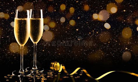 New Year Celebration with Champagne Stock Image - Image of confetti, event: 100747723