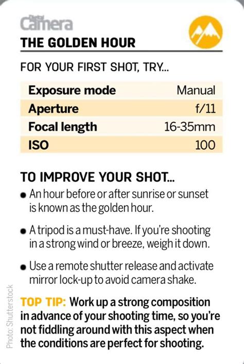 Photography Cheat Sheet: Camera Settings for a Golden Hour Shoot ...