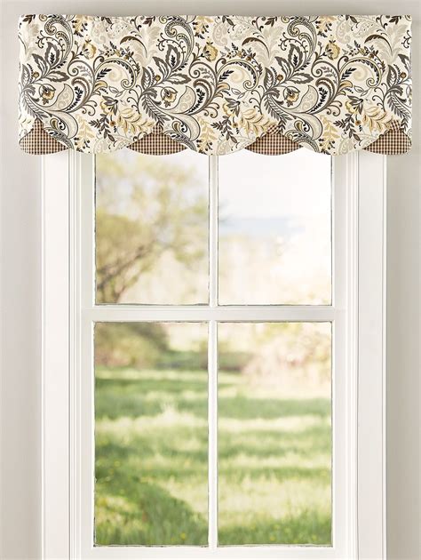 Emerson Paisley Lined Rod Pocket Layered Valance | Valances for living room, Valance window ...