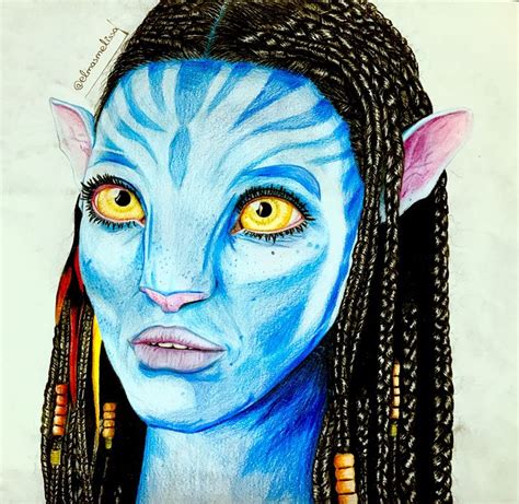 My drawing of Neytiri from the movie Avatar ☺️ | Рисунки фигур, Рисунки, Картины