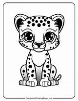 Cheetah Coloring Pages 10 Free Printable  Cute Animals sketch template