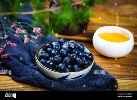 Blueberry tea hot drink nutrition Stock Photo - Alamy