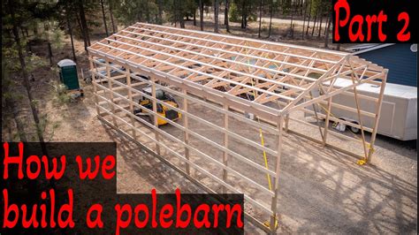 How to build a pole barn Part 2 | Installing roof and wall metal How to ...