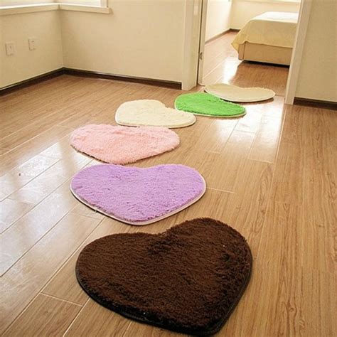 Fur Cute Heart Carpet Rugs Mat Bedside Soft Shaggy European Fluffy Kids Baby Room Fur Area Rug ...