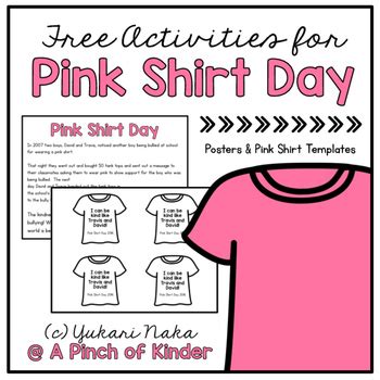 Free Activities for Pink Shirt Day by A Pinch of Kinder - Yukari Naka