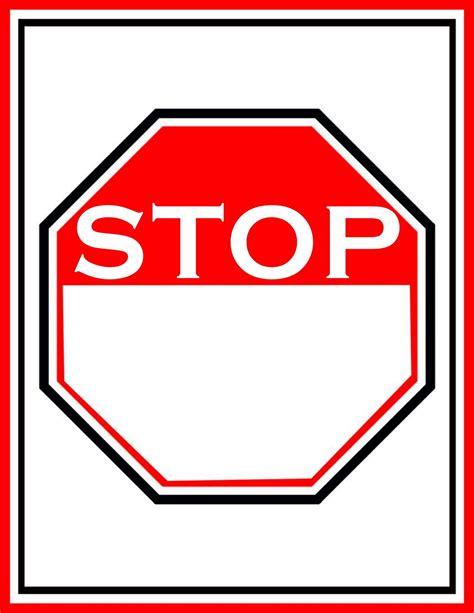 Free Editable Stop Sign Template | FREE Download | Stop sign, Sign templates, Printable signs free