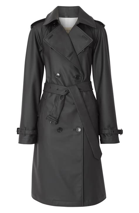 Burberry Curradine Waterproof Rubberized Trench Coat in Black - Lyst