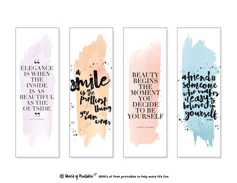 Watercolor Bookmarks | 120+ Ideas To Print For Free - World of Printables