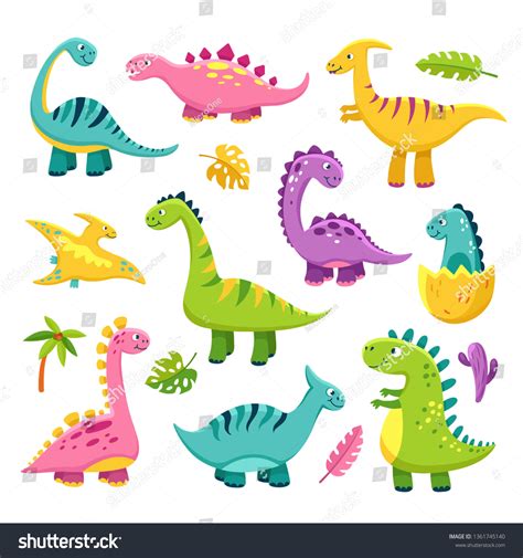 Cartoon Dinosaur Cartoon Cute Baby Dino Stock Vector (Royalty Free ...