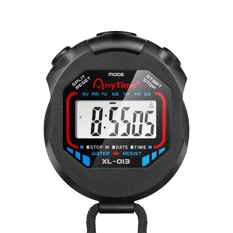 Digital Stopwatch Timer, Water Resistant Chronograph w/ Large LCD Display, Black 814870023942 | eBay